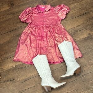 Rose gold/pink mini dress